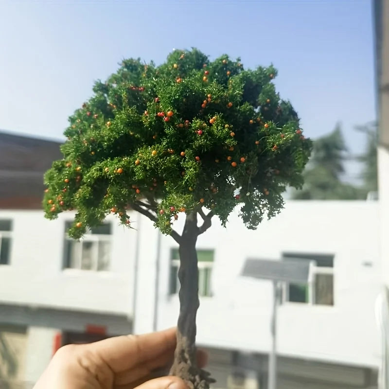 1pc Realistic Fruit Tree Decor, Miniature Sand Table Building Model Decoration, DIY Fruit Trees Miniature Landscape Decoration