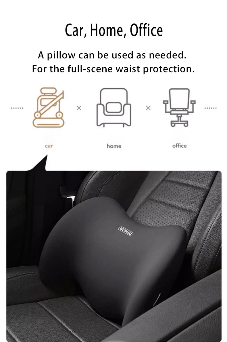 WEIHAO Car Memory Foam Neck Pillow Protection Lumbar Backrest Cushion Lumbar Cushion Car Headrest Cushion