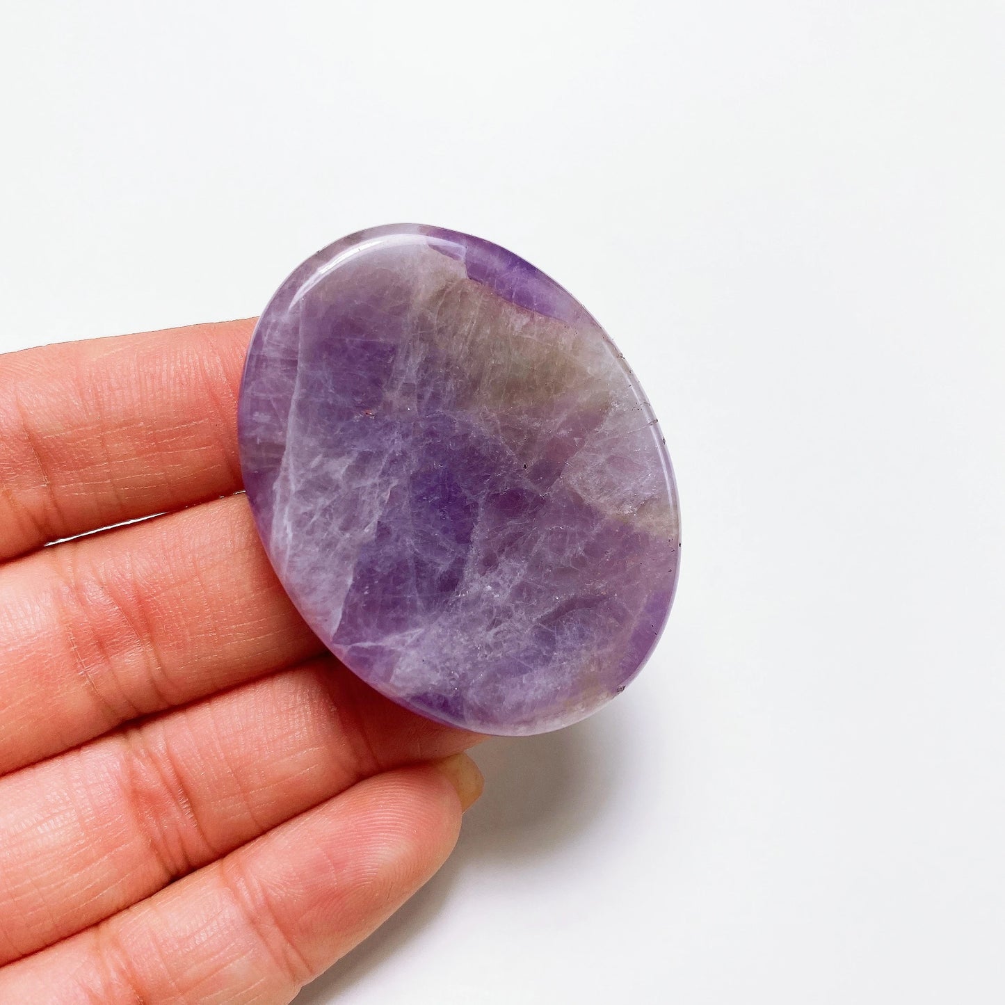 Natural Stone Thumb Worry Stone Crystal Quartz Oval Pocket Massage Palm Reiki Healing Therapy Meditation Spiritual Flake Gift