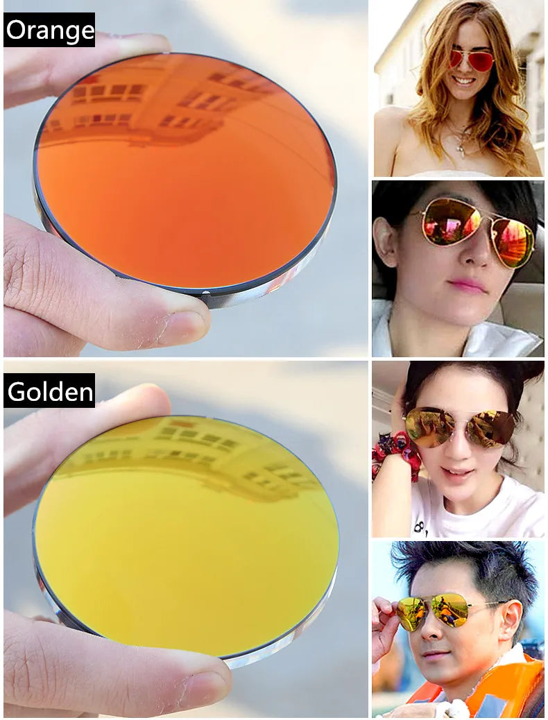 Polarized Sunglasses Prescription Lens Aspheric UV Protection Sun Glasses Myopia Presbyopia Driving Fishing Colour Lenses 2Pcs