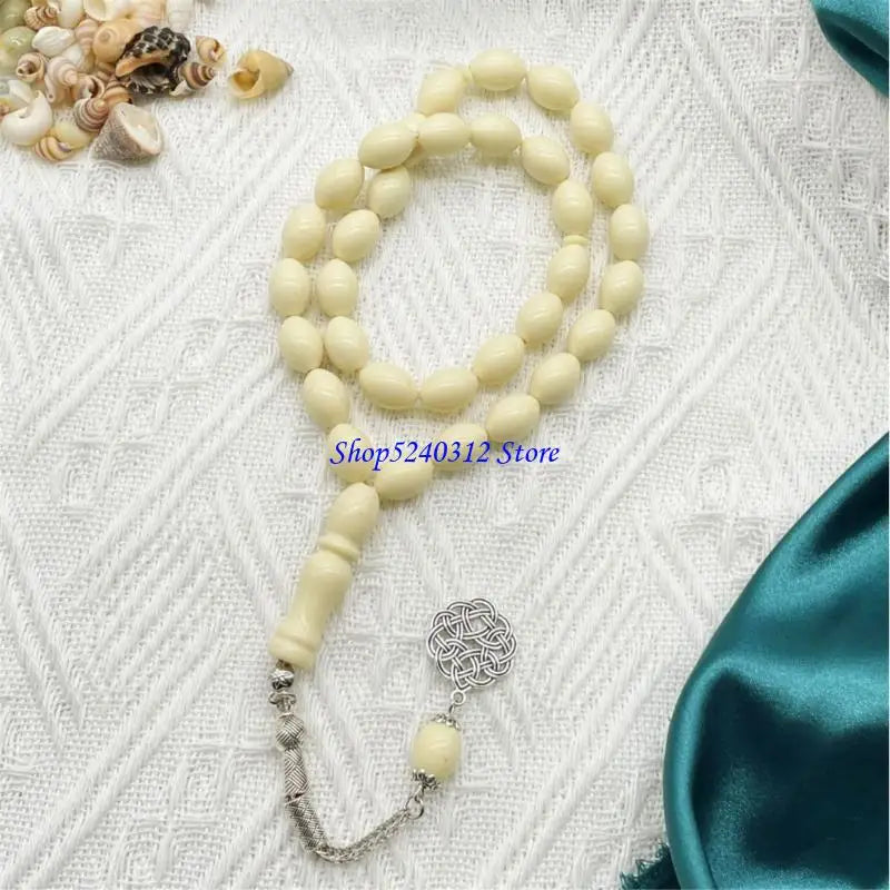 634C Handheld Muslims Prayer Beads 33 Ergonomic Beads Lightweight Tasbih Bracelet For Spiritual Reflection Worship Jewelry