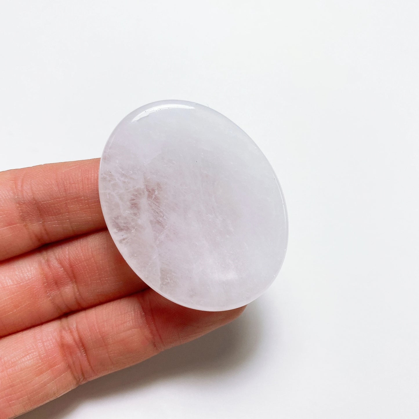 Natural Stone Thumb Worry Stone Crystal Quartz Oval Pocket Massage Palm Reiki Healing Therapy Meditation Spiritual Flake Gift