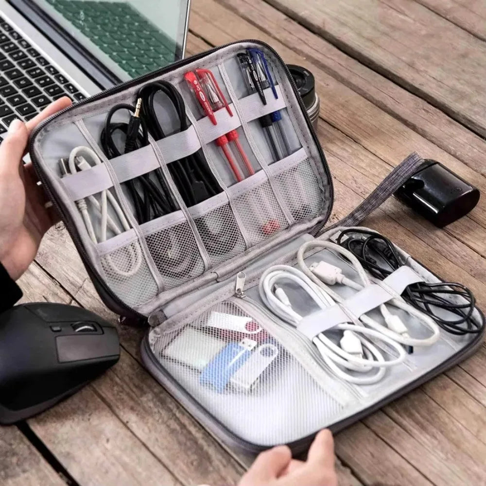 1pcs Portable Phone Cable Storage Bag Electronic Accessory Organizer USB OTG Data Cable Charger Plug Travel Waterproof Organizer