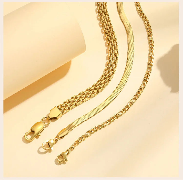 Waterproof Stainless Steel Chain Bracelets For Women , Gold Plated Fashion Stackable Link Bracelet Gifts