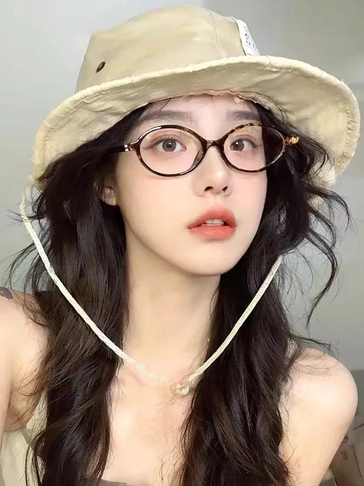 BLMUSA Retro Anti Blue Ray Photochromic Myopia Glasses Women Oval Small Frames Prescription Glasses Pop Classic Reading Glasses