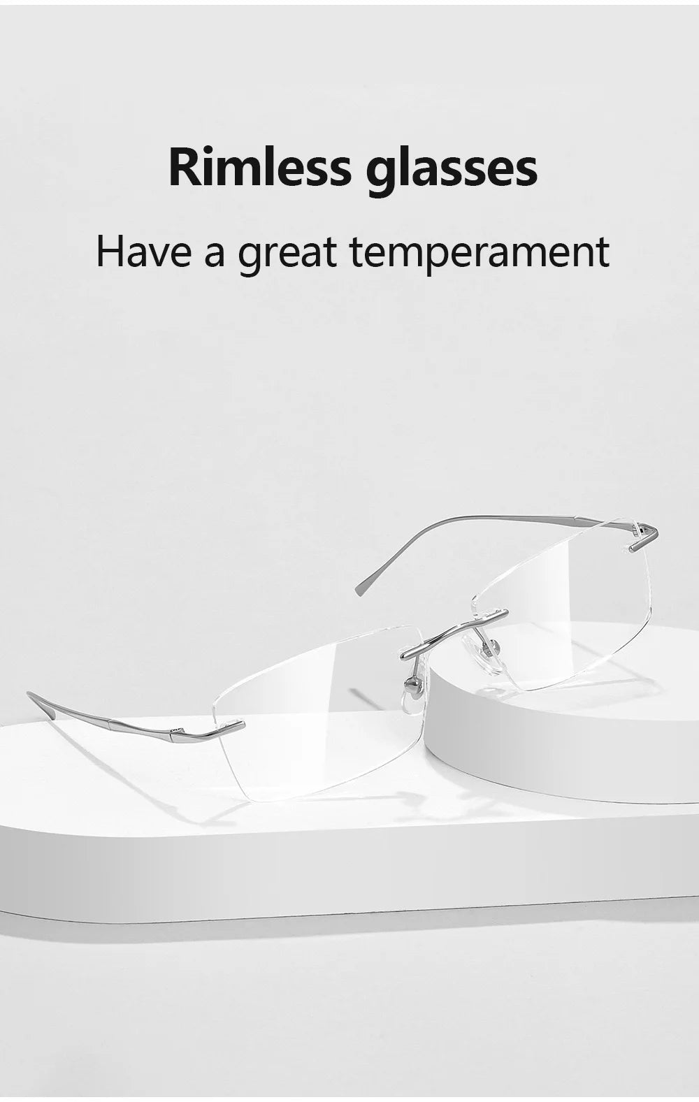 Pure Titanium Glasses Anti Blue Light Men's Eyeglasses Frames Luxury Brands Rimless Glasses Women Pure Titanium Computer Lenses