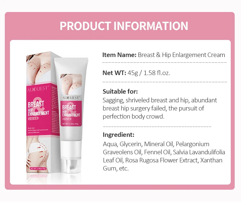 Breast Enlargement Cream Fast Growth Essential Oil Bust Enlarging Bigger Enhance Massage for Women Body Care