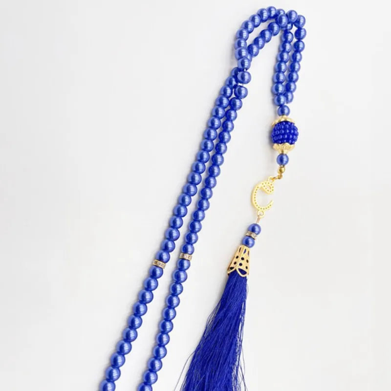 6mm 99 Islamic Rosary Beads Bracelet Muslim Glass Imitation Pearl Bracelet Chanting Prayers Women's Jewelry Accessories Gift