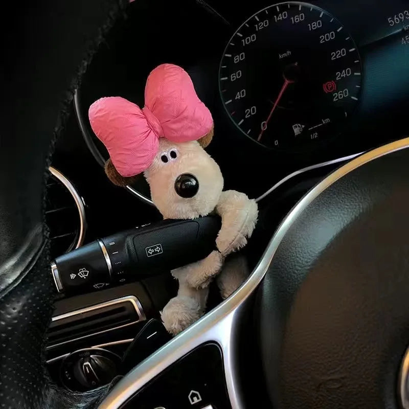 Plush cute puppy clutch decoration car turn signal switch decoration wiper  pendant, bike bicycle, electric bicycle pendant
