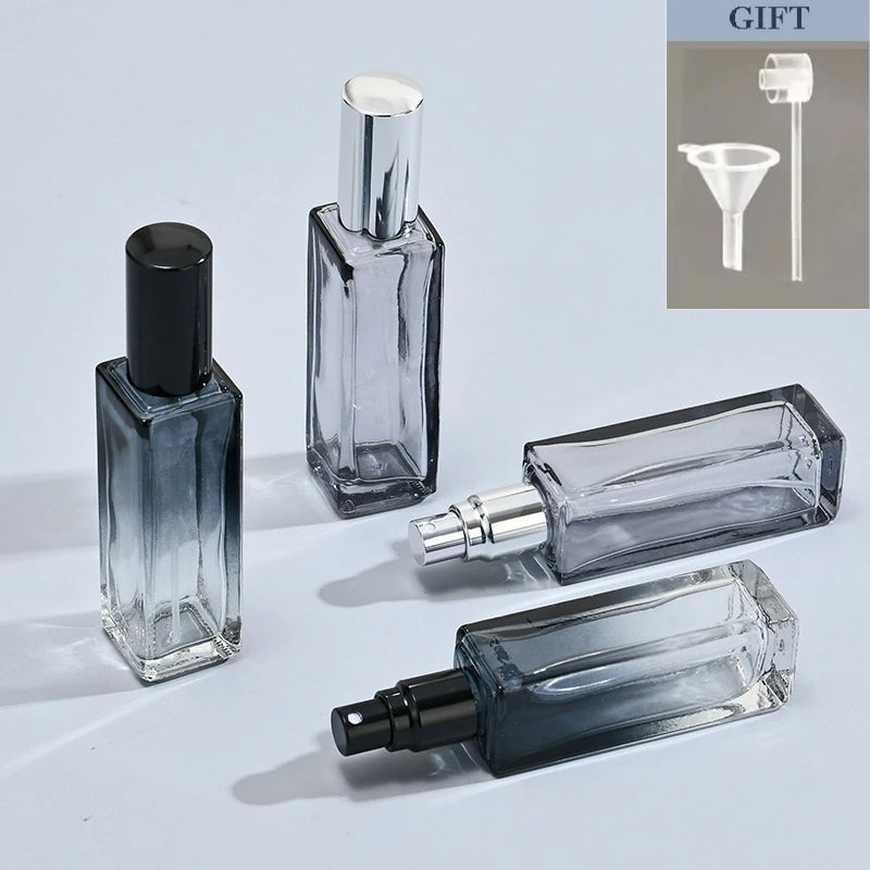 2PCS 20/10ML High Quality Perfume Spray Bottle Gradient Blue Perfume Bottle Travel Cosmetic Refillable Spray Bottle Empty Mini