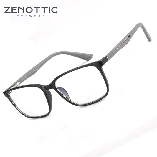 ZENOTTIC Anti Blue Light Reading Glasses Frame Men Retro Square Computer Gaming Eyeglasses Reader Presbyopic Eyewear Diopters