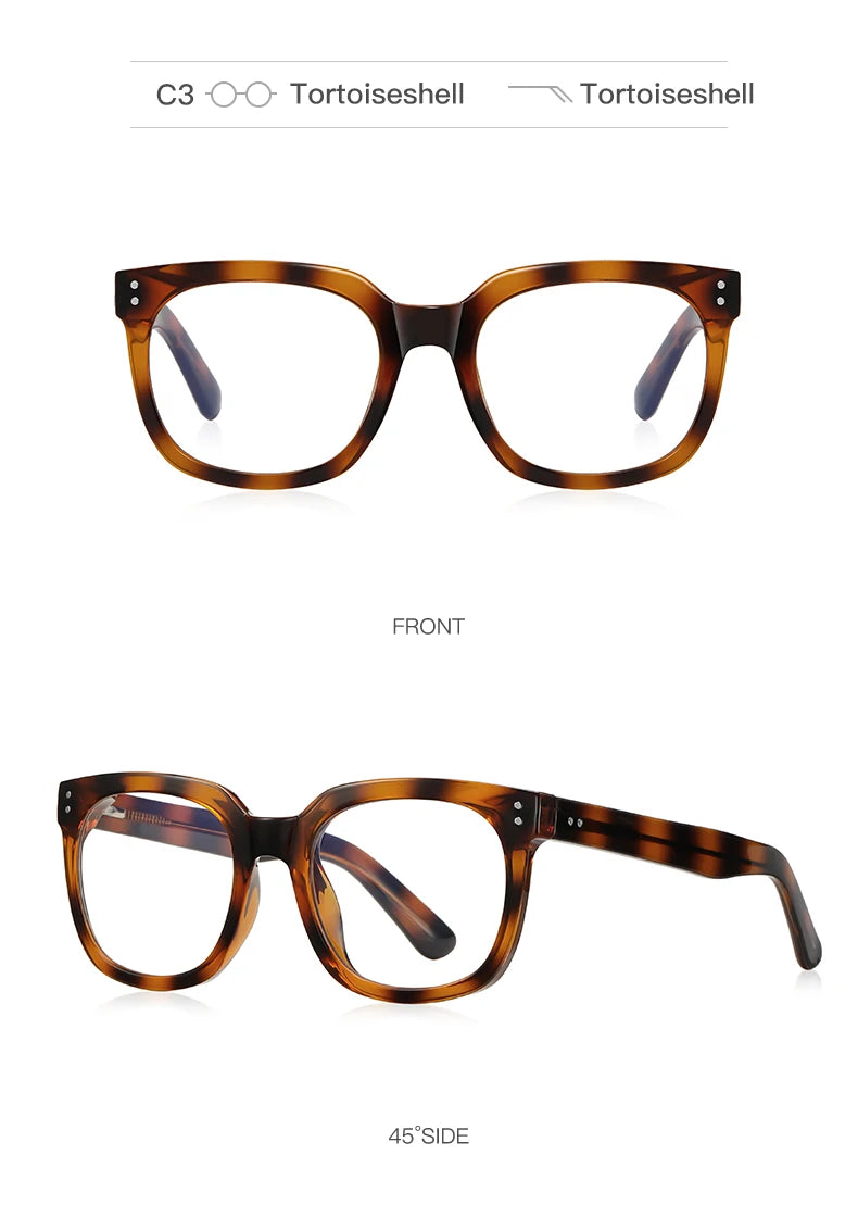 JMISUS Classic Prescription Glasses for Women Men Square Anti Blue Light Lenses Myopia Hyperopia Correction Office Use