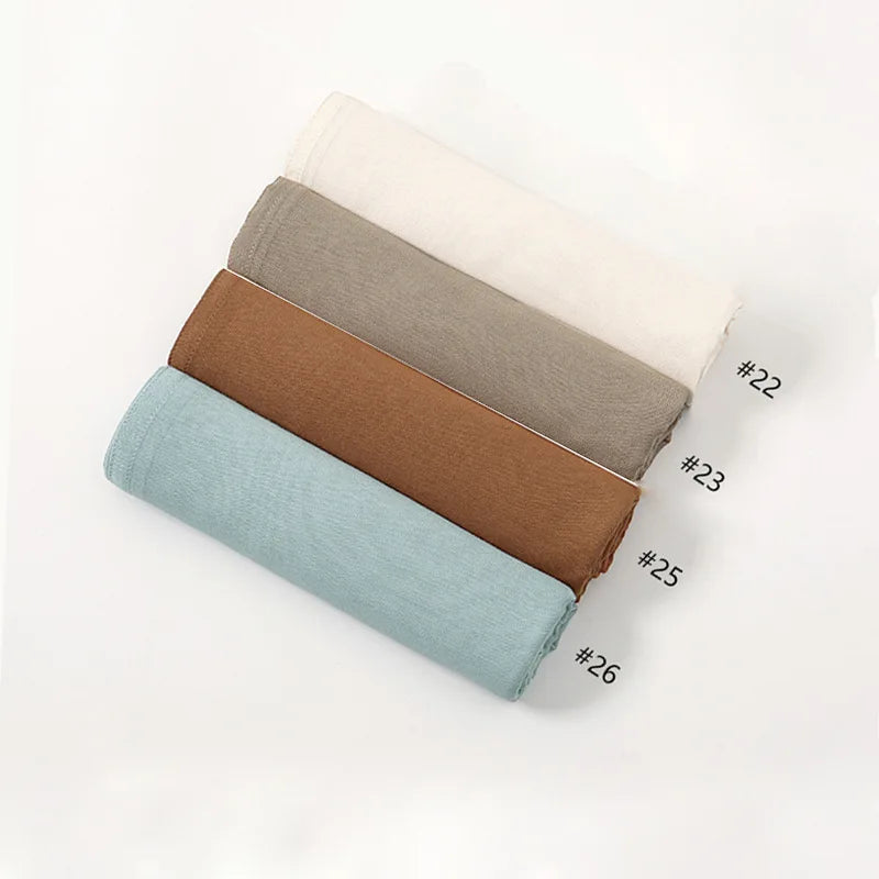 29 Colors 180*95cm Ramadan Women Broad Edge Solid Cotton Rayon Hijab Scarf Lady Wraps Shawls Muslim Headband Islamic Scarves