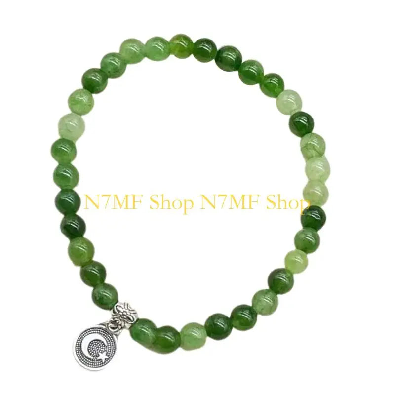 N7MF Unisex Prayer Beads Bracelet 33 Glass Beads Elastic Islamic Rosary Gift