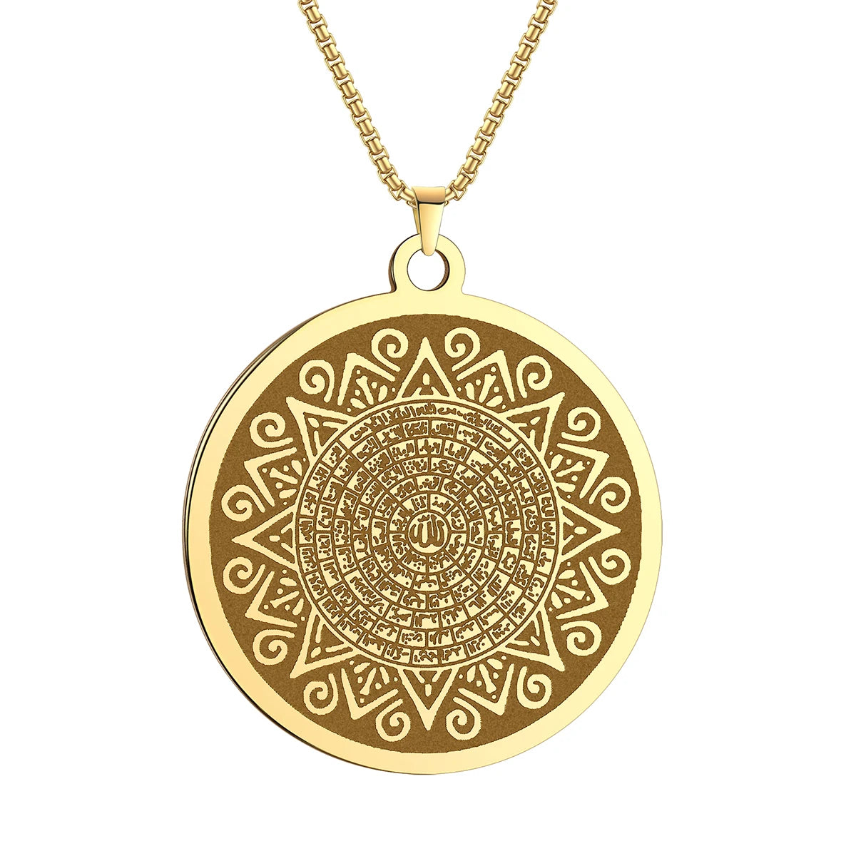 2025 New Trendy Islamic Ayat ul Kursi Double-Sided Men's Necklace Jewelry Clavicle Necklace for Women Send to Friends Gifts