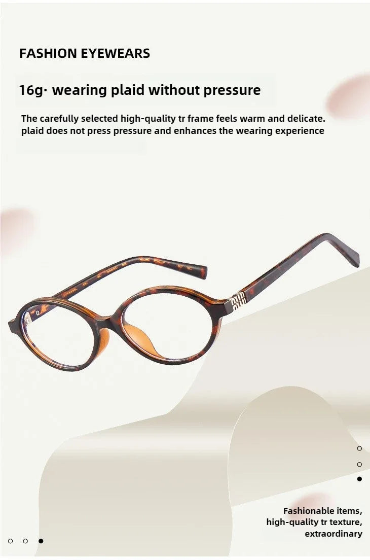 BLMUSA Retro Anti Blue Ray Photochromic Myopia Glasses Women Oval Small Frames Prescription Glasses Pop Classic Reading Glasses
