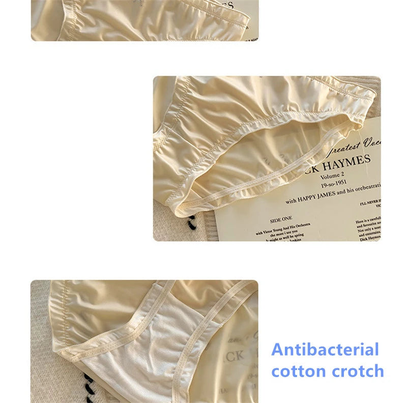 Satin lenceria Cute Sweet Girls' underwear Breathable calzones para mujer Silky smooth ropa interior femenina sexy panties 3XL