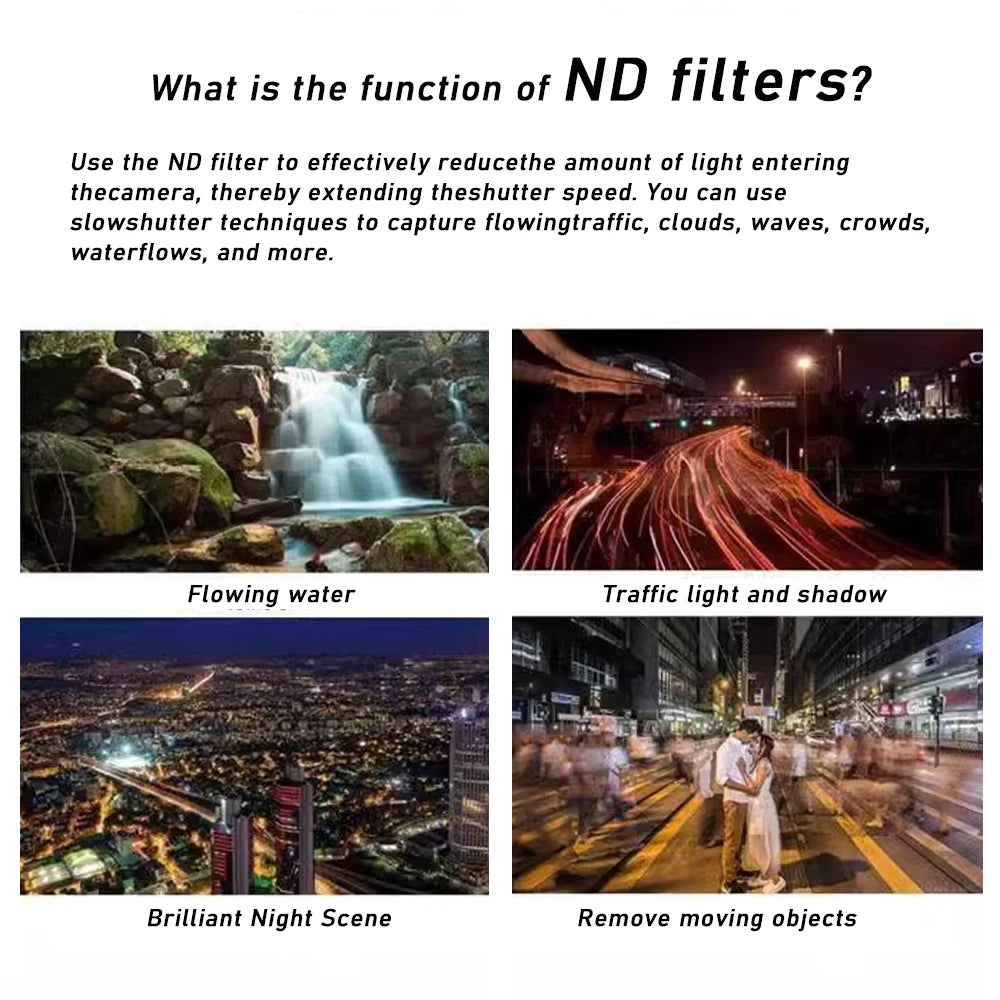 67mm Lens Filter Kit with Mobile Phone Lens Clip Variable ND2-ND400 Filter for iPhone 16 15 14 Pro Max Google Pixel Smart Phones