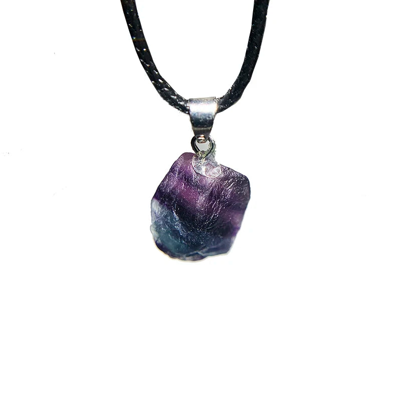 1PC Natural Crystal Rough Stone Amethyst Pendant Energy Healing Gemstone Amethyst Necklace Charms Chakra Halo Jewelry for Women