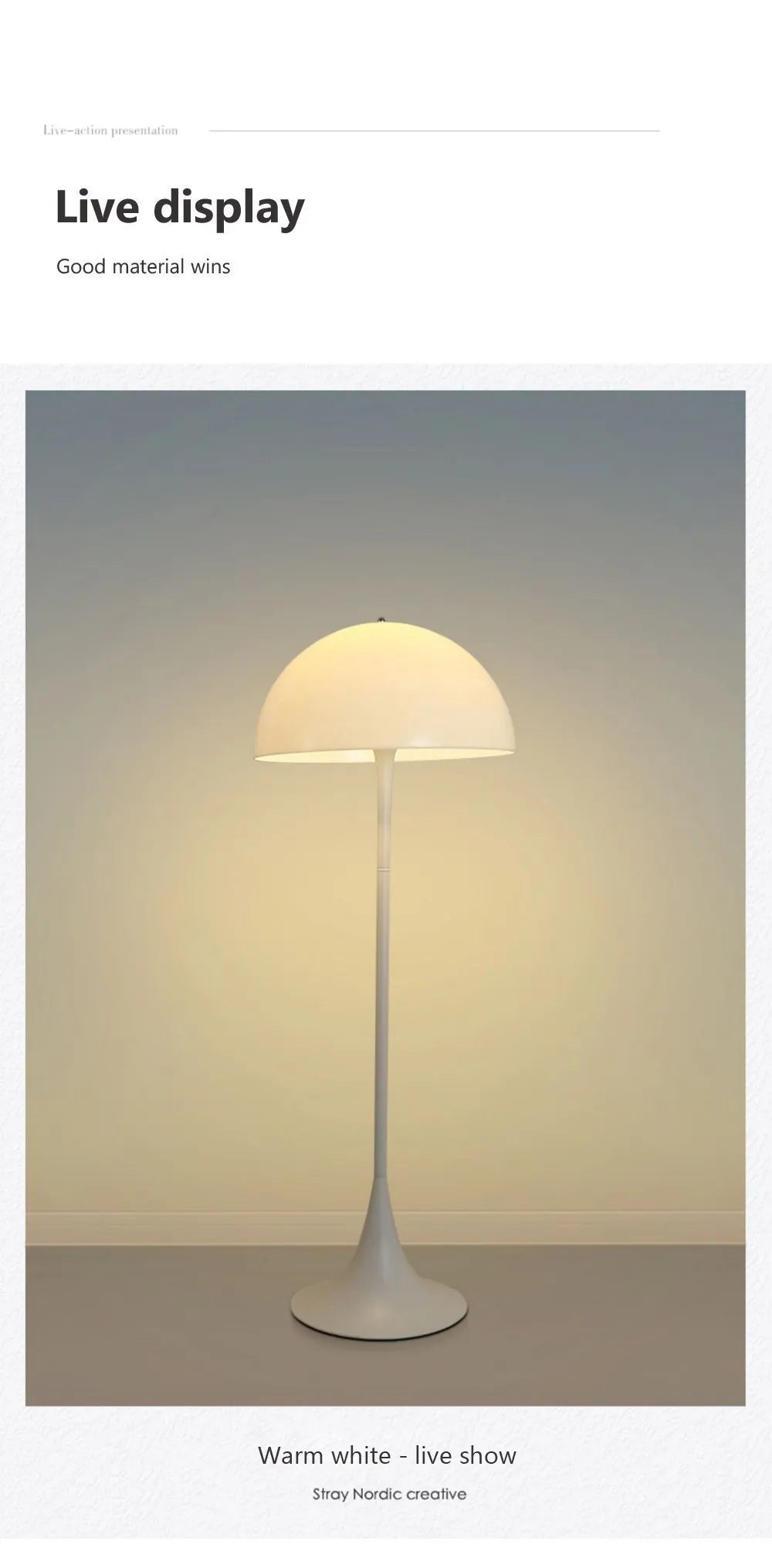Modern Mushroom Floor Lamp LED Decoration Illumination For Bedroom Living Rooms White Minimalist Decor Study Reading Stand Light