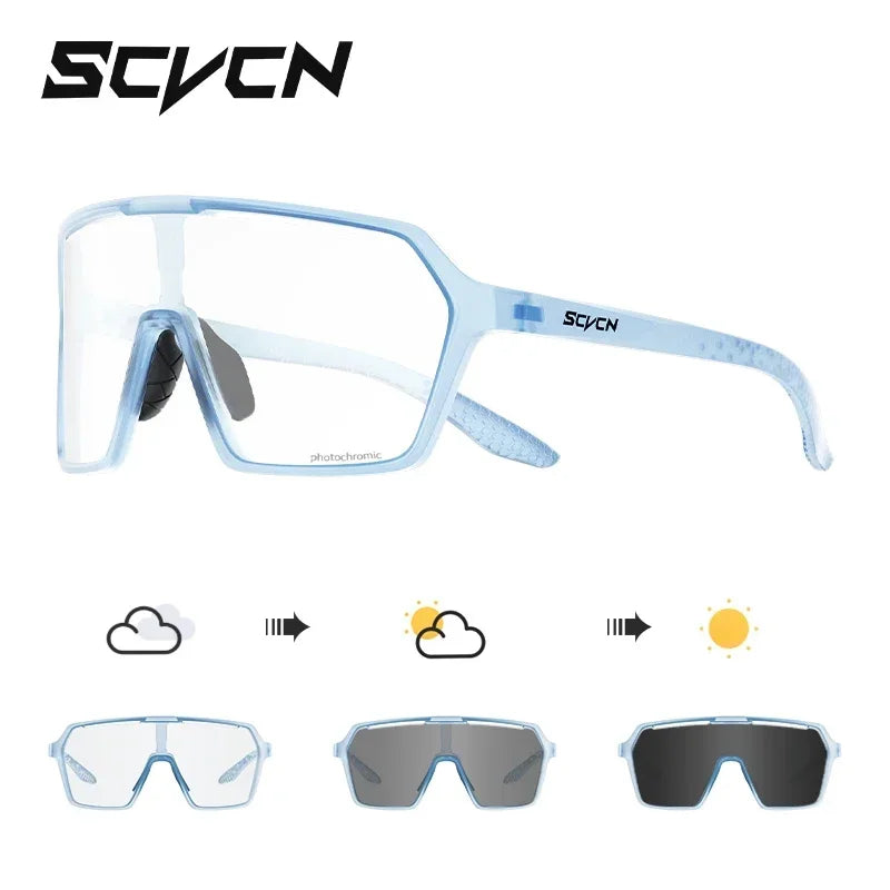 SCVCN Hot Photochromic Cycling Sunglasses MTB Glasses Outdoor Bike Cycling UV400 Eyewear Men Women Bicycle Sports Hiking Glasses