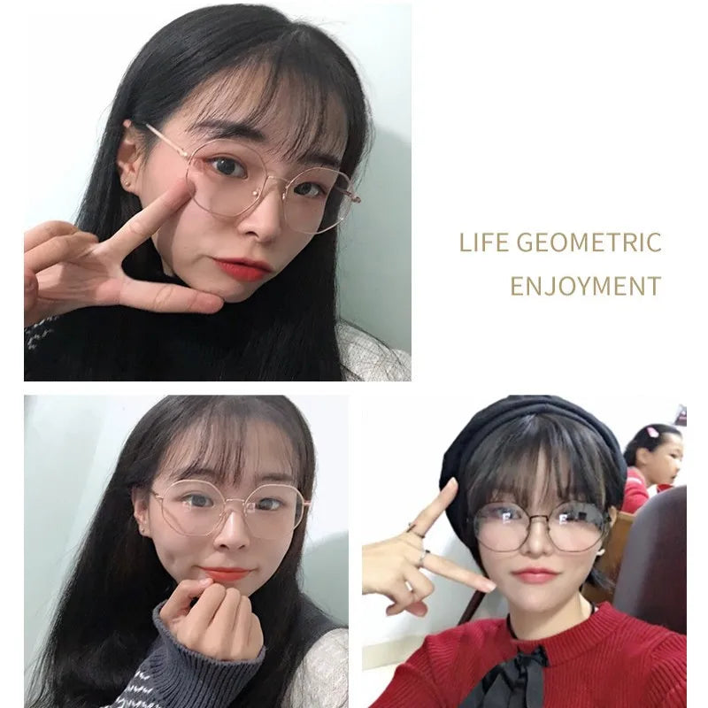 Fashion Ultra-Light Polygon Frame Anti-blue Light Glasses Unisex Reading Eyewear UV400 Shades Flat Mirror Eyeglasses