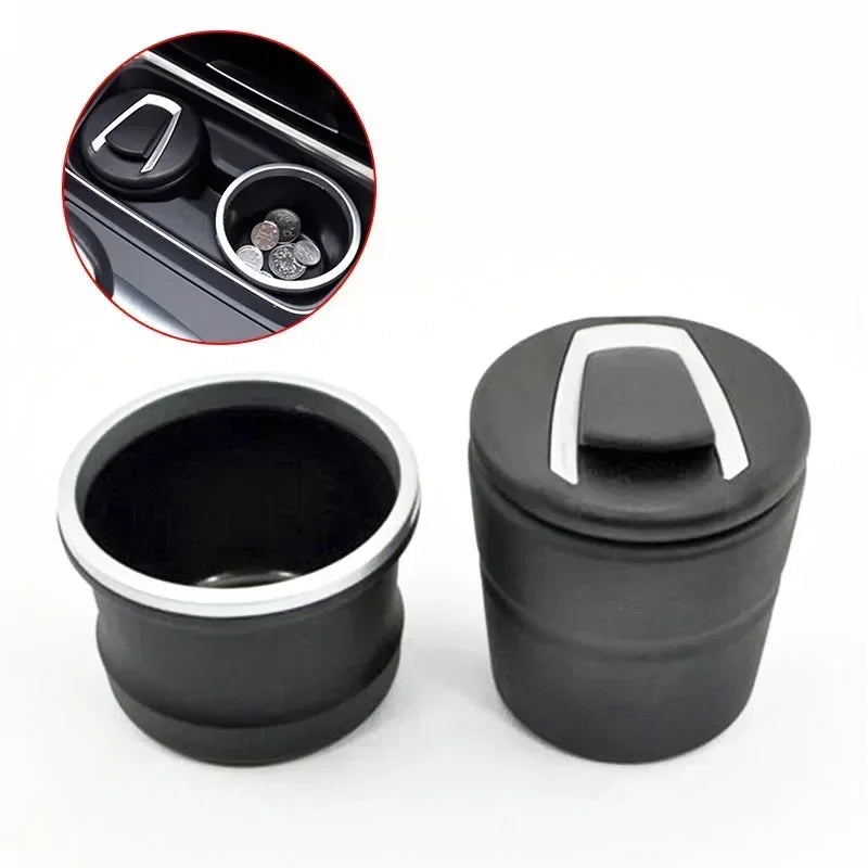 Car Ashtray With LED Lamp Multi-functional Ashtray Storage Jar For BMW Black Ventilation To Dissipate Smoke  Interior Accessorie