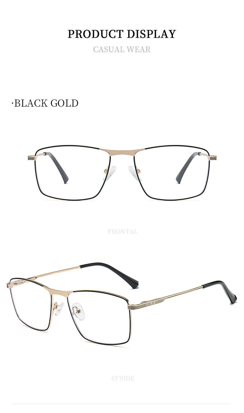 JMISUS 2025 Fashion Alloy Square Prescription Glasses Man Anti-Blue Light/Photochromic Myopia Eyewear Optical Eyeglasses