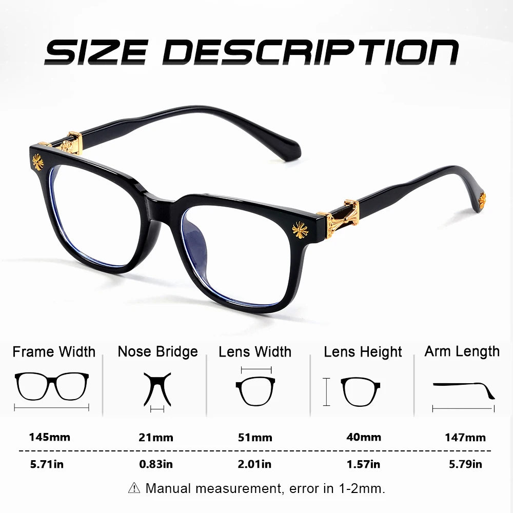 CRIXALIS 2PCS Classic Square Anti Blue Light Glasses Men Reading Books Glasses Women Prescription Eyewear Computer Eyeglasses