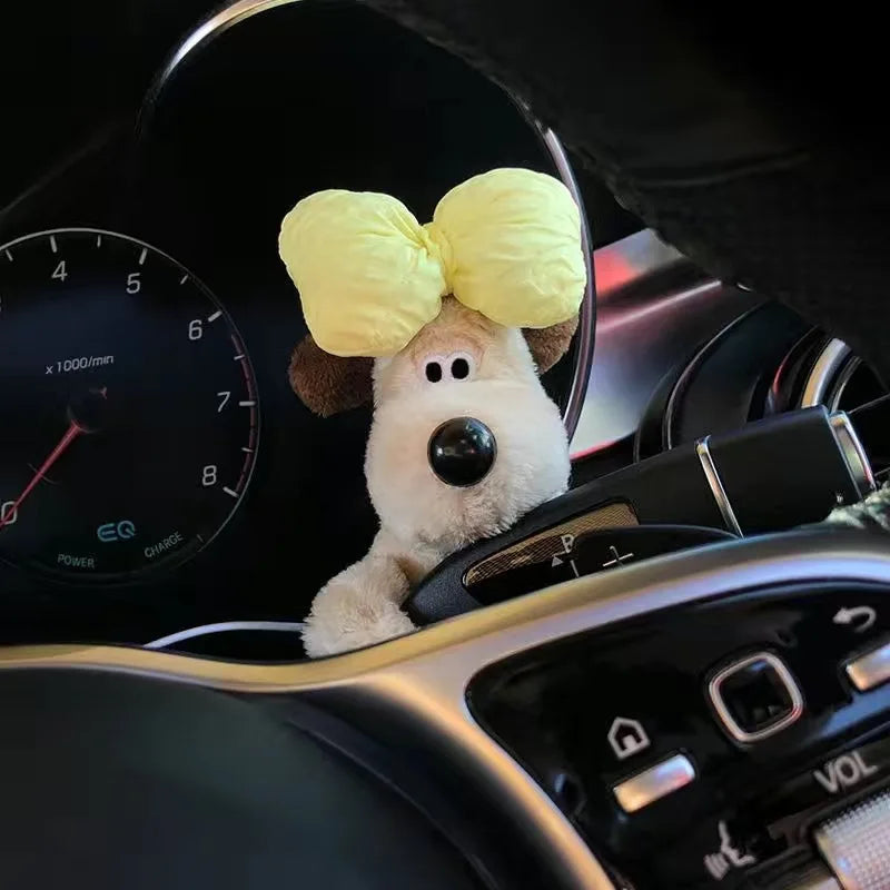 Plush cute puppy clutch decoration car turn signal switch decoration wiper  pendant, bike bicycle, electric bicycle pendant