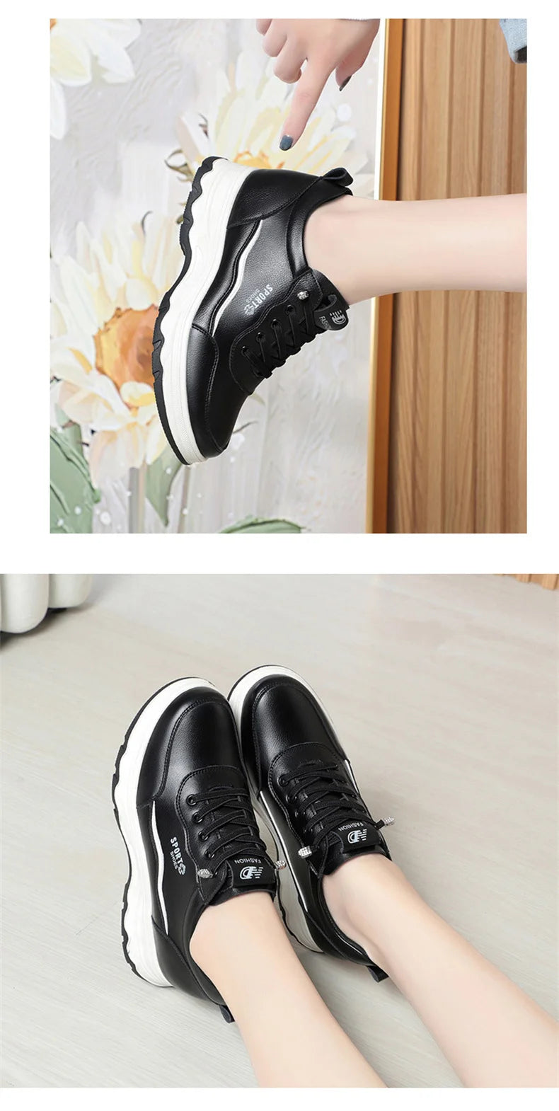 Women Water Proof Solid Comfort Sneakers Breathable Sports Shoes Outdoor Walking Flats Spring Casual Soft Leather Shoes 2024