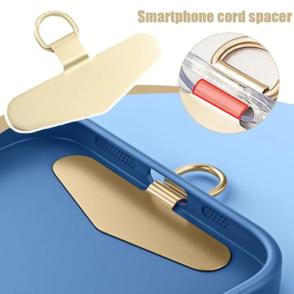 Steel Metal Phone Lanyard Gasket Patch Anti-lost Detachable Mobile Phone Rope Card Clip Strap Hang Cord Tab
