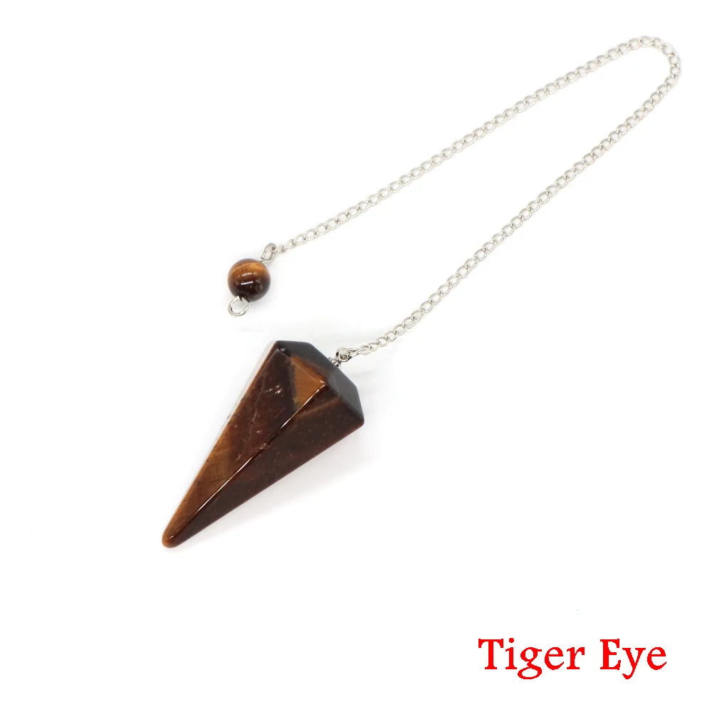 Healing Crystal Pendulum Divination Dowsing 7 Chakra Quartz Pendulums Natural Gemstone Reiki Wicca Spiritual Pendant Pendulos