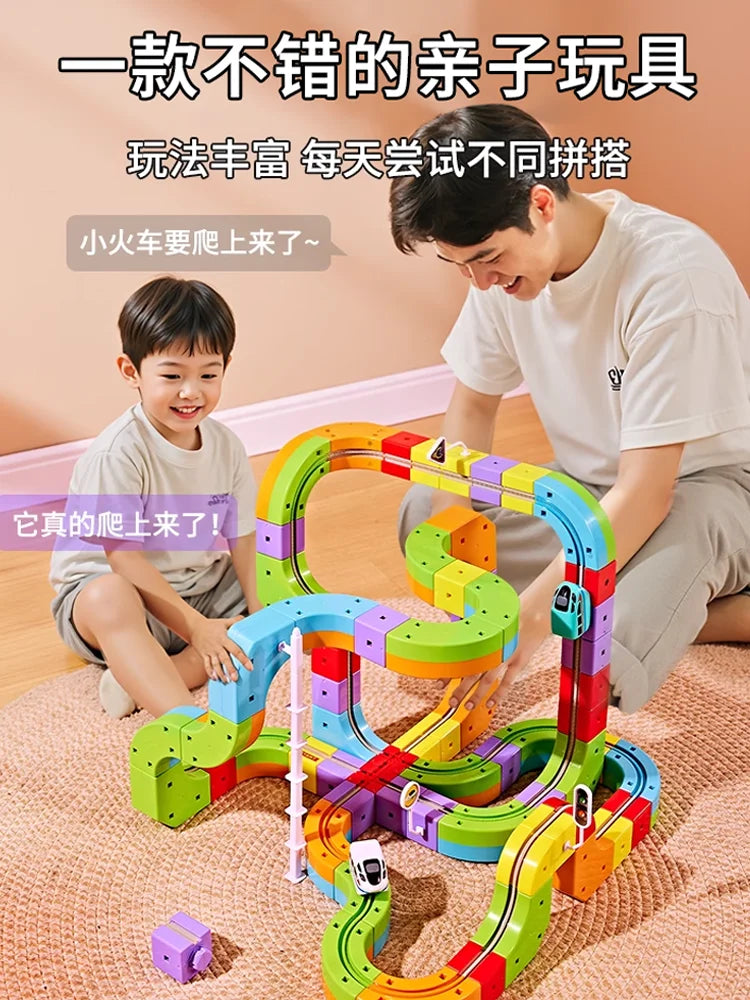 2025 Latest Educational Toys 59/118pcs Assembly Magic Track Train Set Children'S Toys Non-Remote Control Rail Car Gift Box