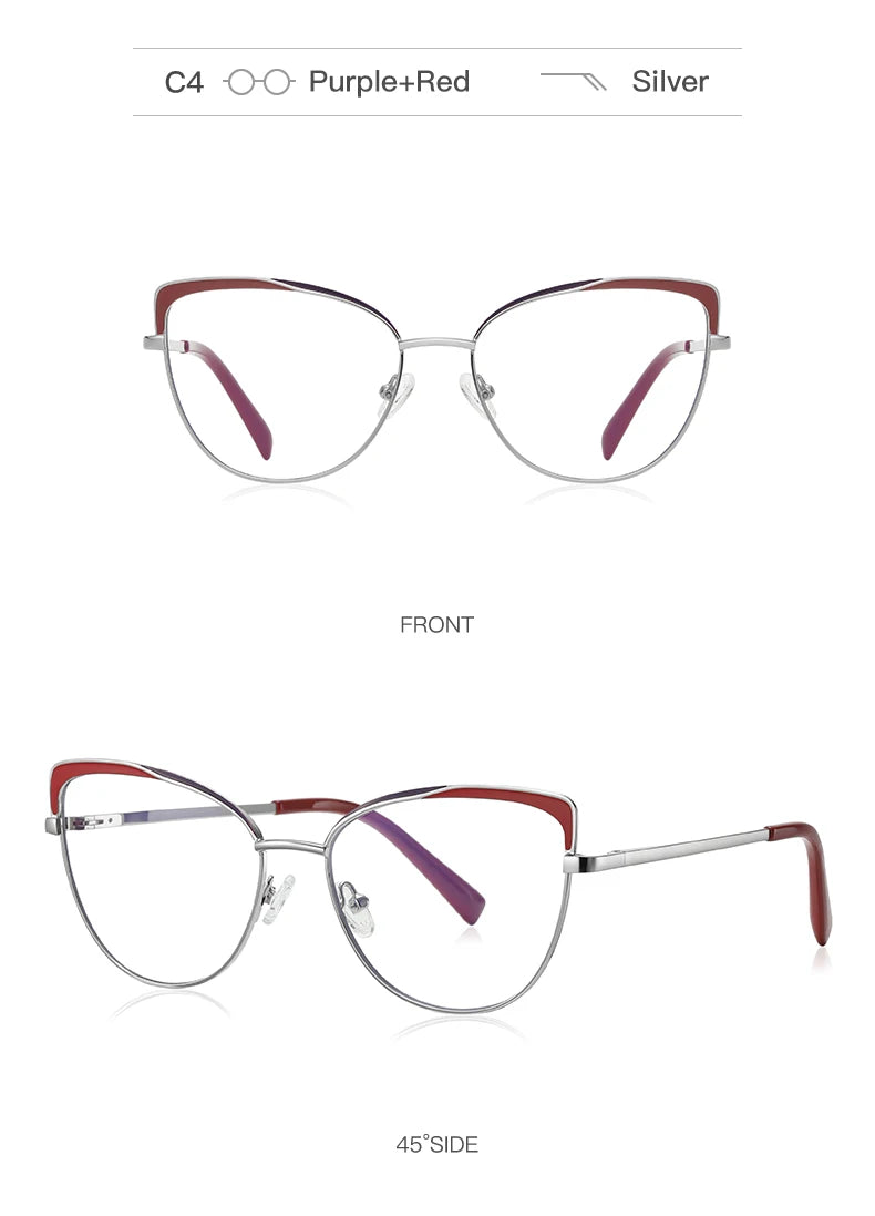 JMISUS New Women Cat Eyes Photochromic Reading Glasses Design Butterfly Frame Customized Prescription Anti-blue Ray Eyewear