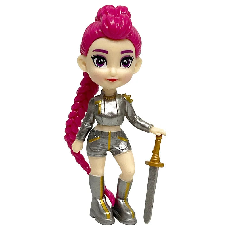 6pcs/Set Kpop Demon Hunters Figure Toy Cartoon Rumi/Mira/Zoey Action Figure PVC Desktop Decoration Model Doll Toy Fans Gift