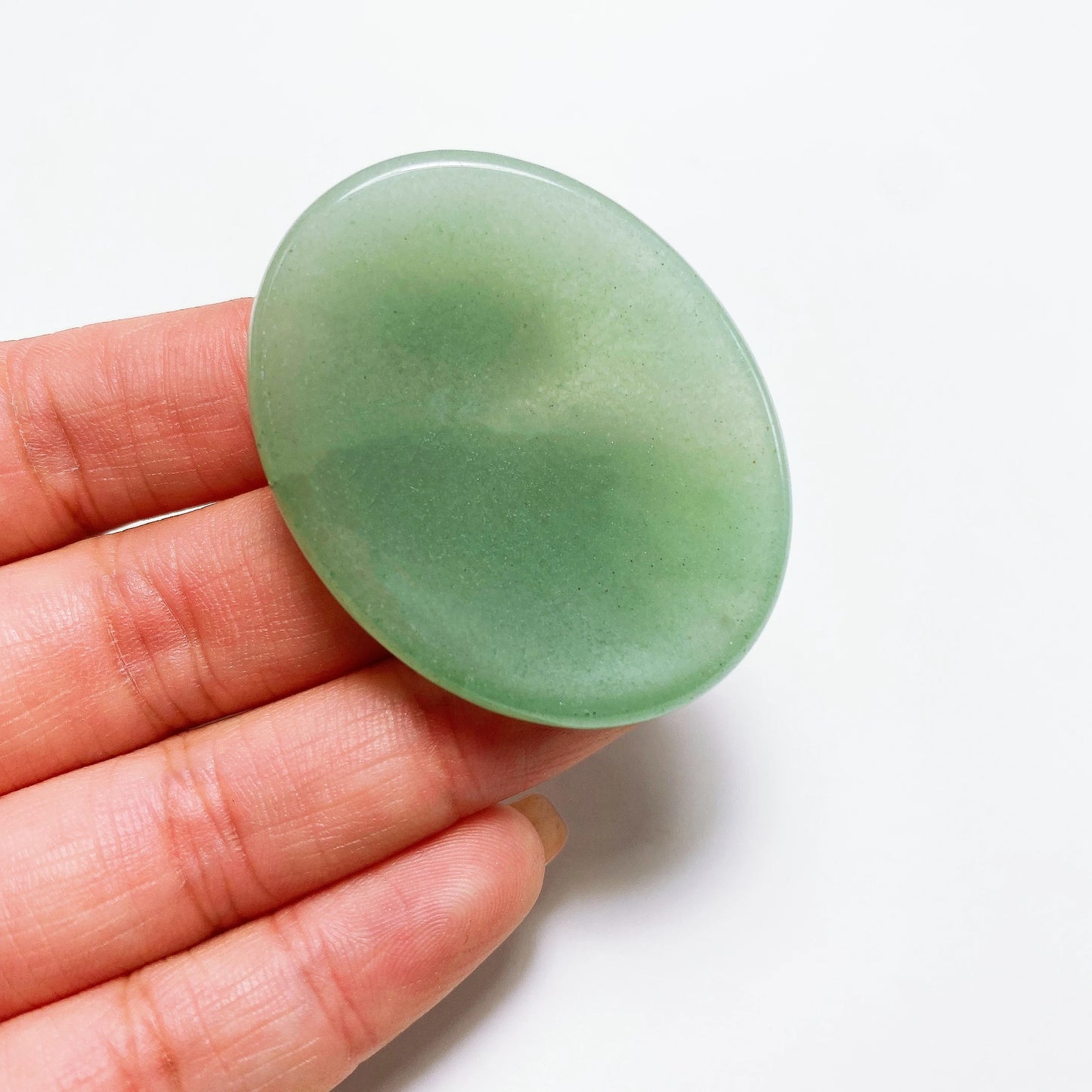 Natural Stone Thumb Worry Stone Crystal Quartz Oval Pocket Massage Palm Reiki Healing Therapy Meditation Spiritual Flake Gift