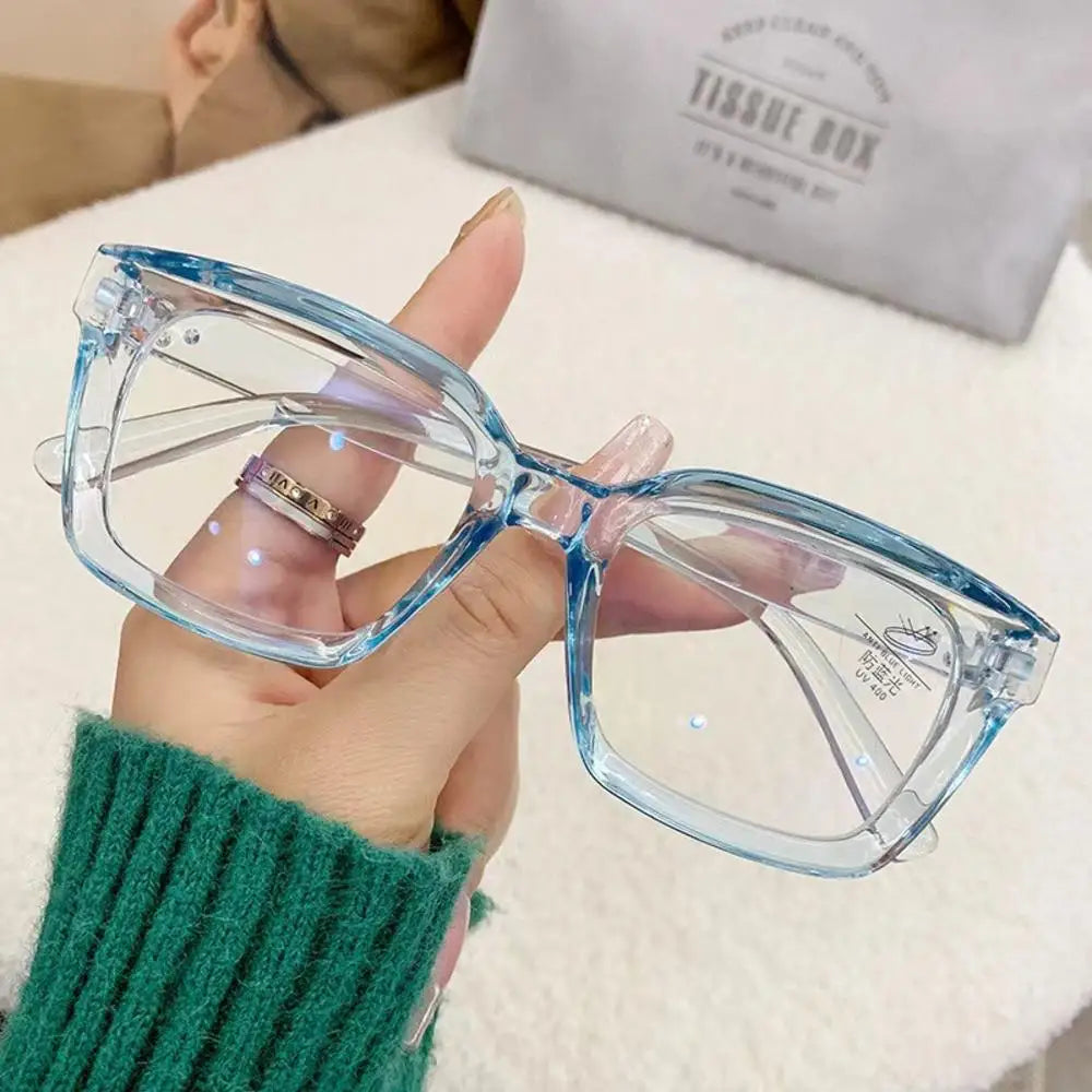 Fashion Ultra-Light Polygon Frame Anti-blue Light Glasses Unisex Reading Eyewear UV400 Shades Flat Mirror Eyeglasses