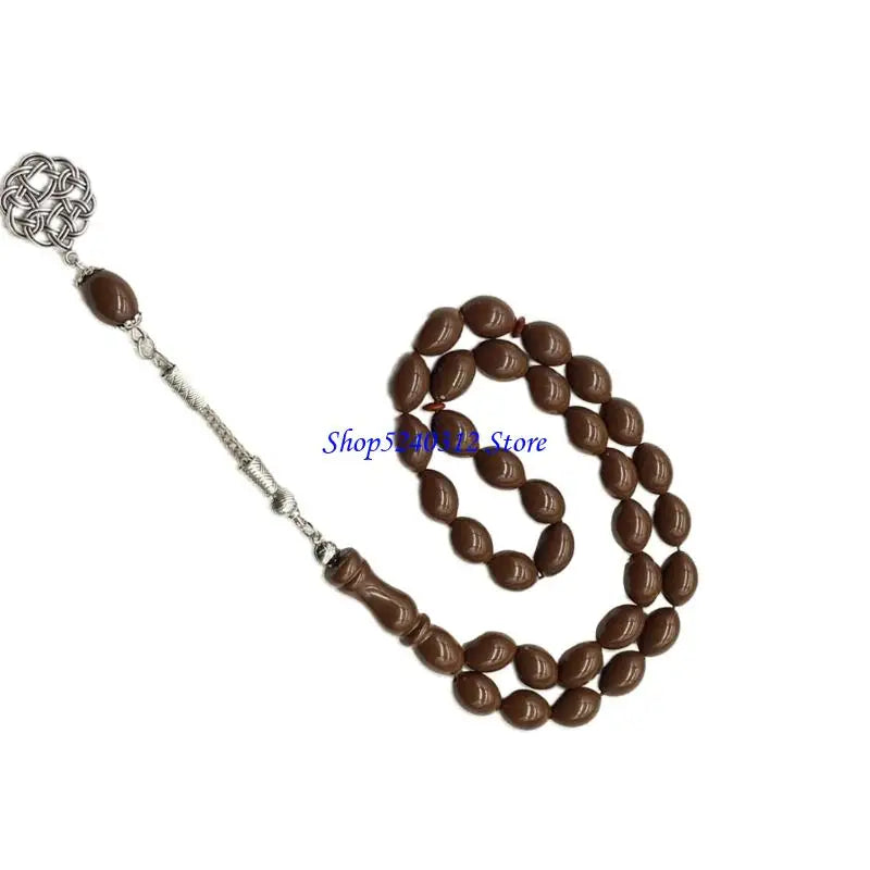 634C Handheld Muslims Prayer Beads 33 Ergonomic Beads Lightweight Tasbih Bracelet For Spiritual Reflection Worship Jewelry