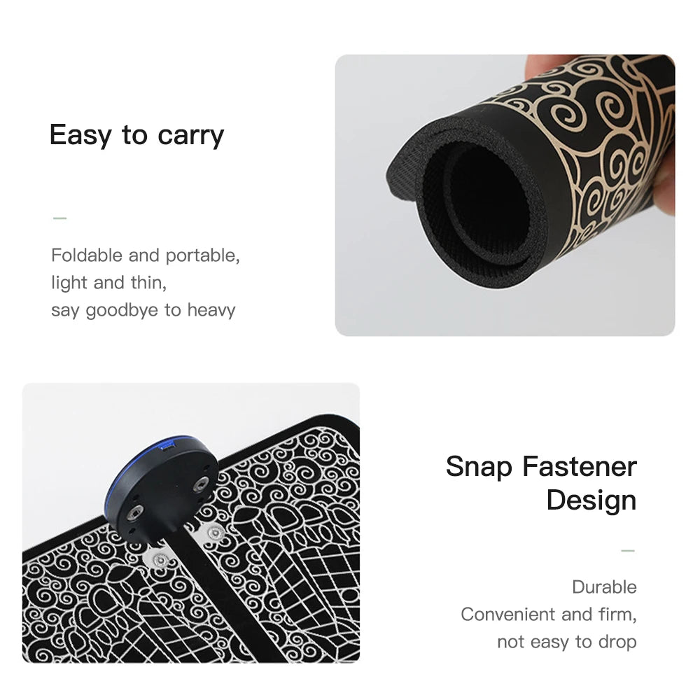 Electric Foot Massager Pad Electrostimulator Massage Mat EMS Muscle Massager Relax Feet Massage Fitness Masajeador USB Charging