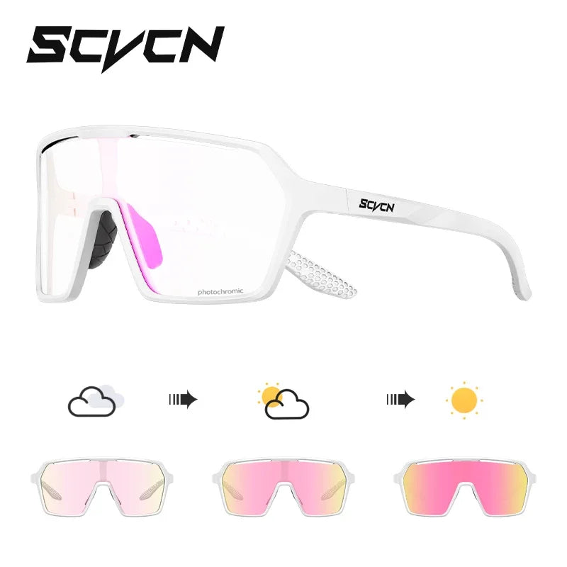 SCVCN Hot Photochromic Cycling Sunglasses MTB Glasses Outdoor Bike Cycling UV400 Eyewear Men Women Bicycle Sports Hiking Glasses