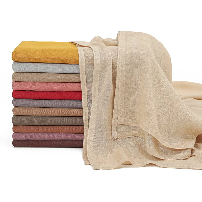 29 Colors 180*95cm Ramadan Women Broad Edge Solid Cotton Rayon Hijab Scarf Lady Wraps Shawls Muslim Headband Islamic Scarves