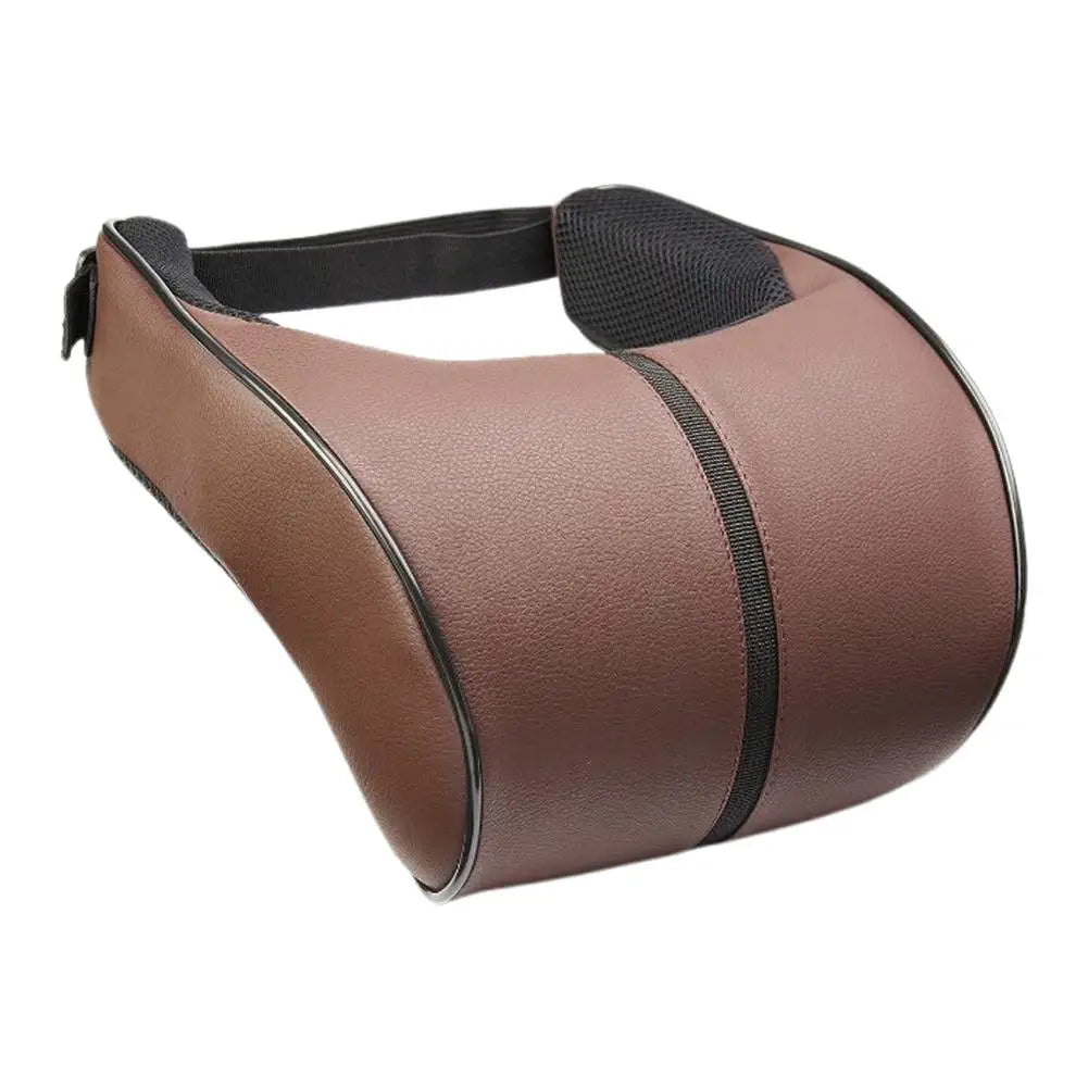 1Pcs Car Neck Pillow PU Leather Car Headrest Pillow Memory Foam Neck Pain Relief Car Seat Pillow Neck Support Auto Accessories