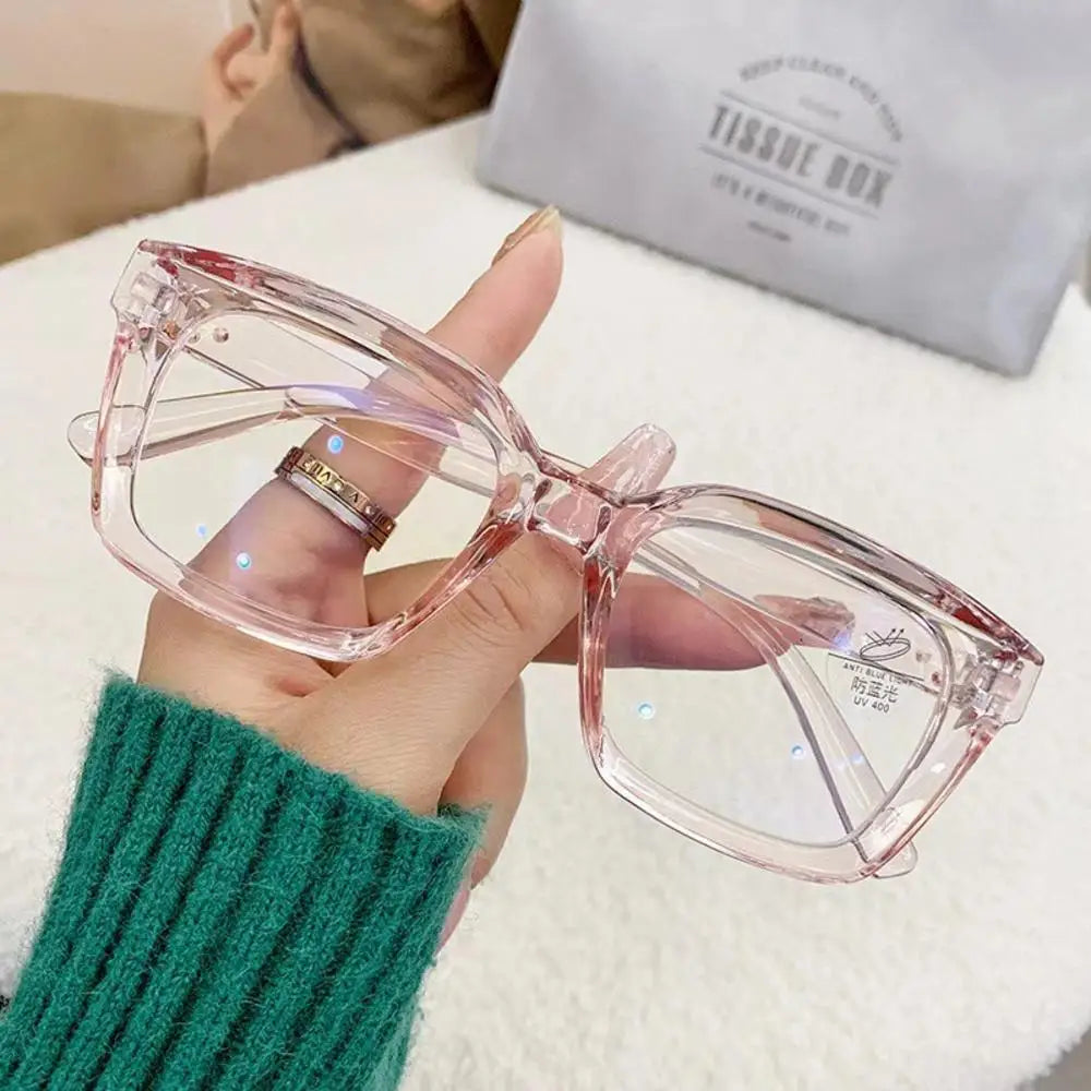 Fashion Ultra-Light Polygon Frame Anti-blue Light Glasses Unisex Reading Eyewear UV400 Shades Flat Mirror Eyeglasses