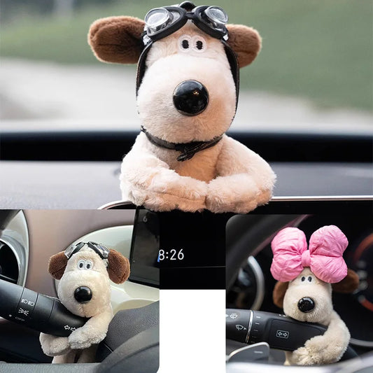Plush cute puppy clutch decoration car turn signal switch decoration wiper  pendant, bike bicycle, electric bicycle pendant
