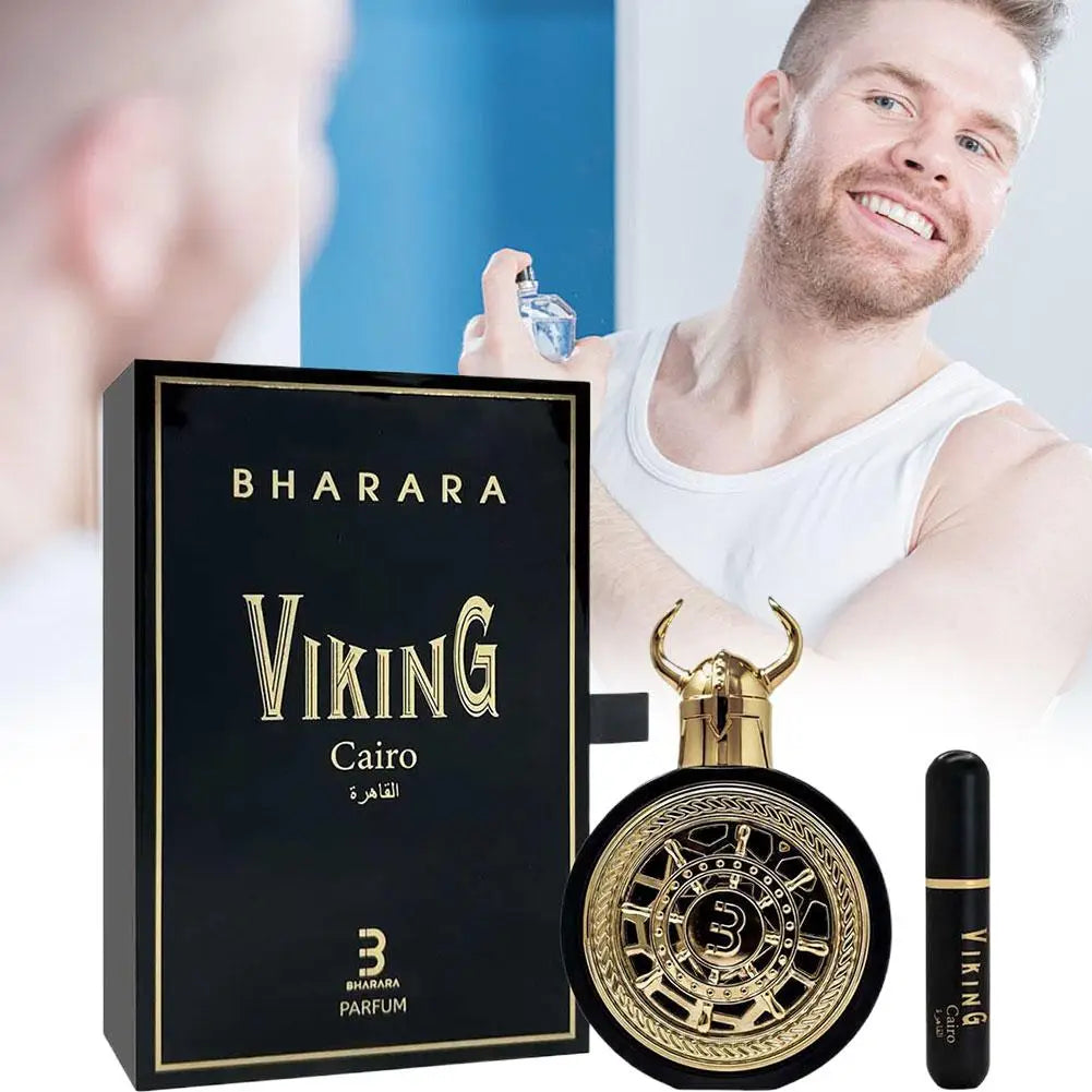 100ml Bharara Viking Men Perfume Cairo Black Ox Head Middle East Dubai Parfum Senior Business Attar Sexy Fruity Aroma For Women