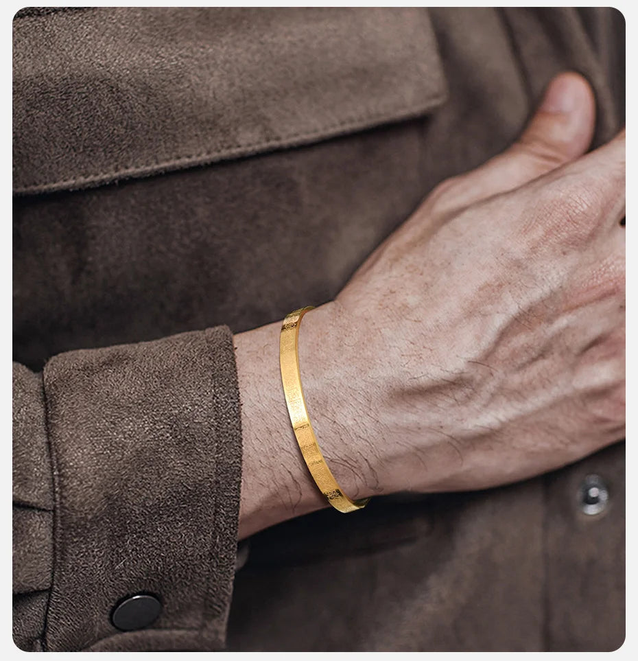 Vnox Ayatul Kursi Sutra Men Cuff Bracelet Stainless Steel Personality Islamic Muslim Calligraphy Arabic God Messenger Jewelry