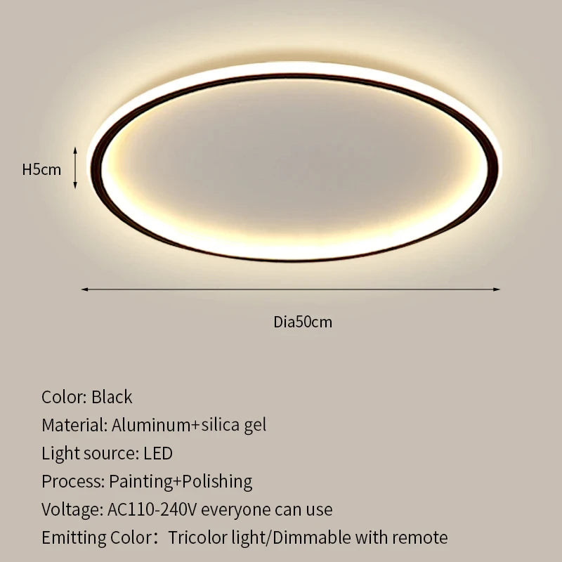 Ultrathin LED Ceiling Lamp for Living Room Bedroom Aisle Study Room Balcony Ceiling Light 90-260v Home Decor Lighting Fixture