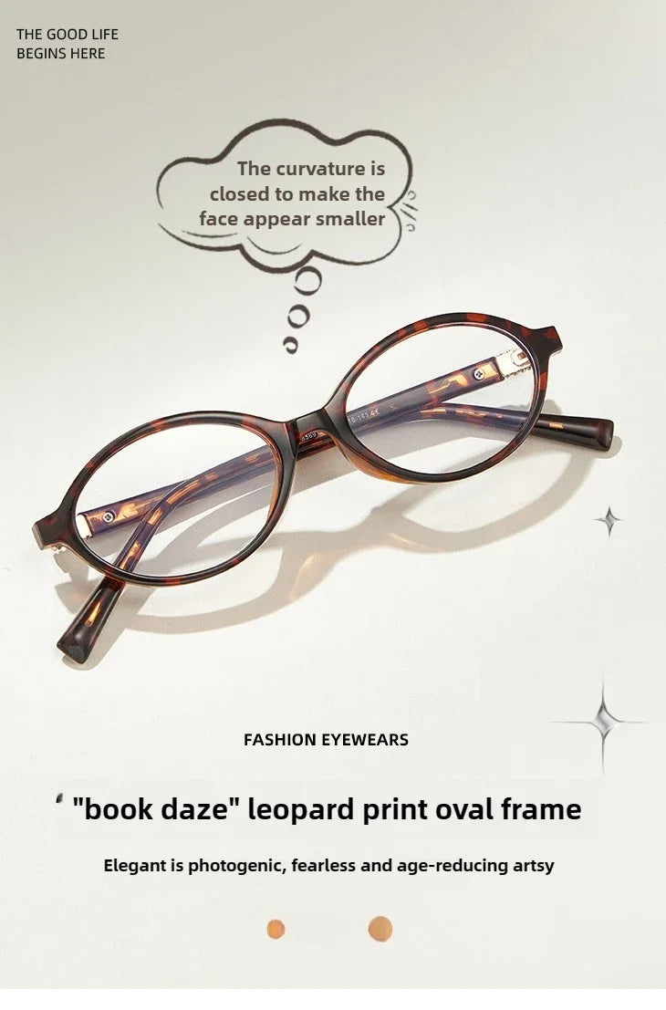 BLMUSA Retro Anti Blue Ray Photochromic Myopia Glasses Women Oval Small Frames Prescription Glasses Pop Classic Reading Glasses