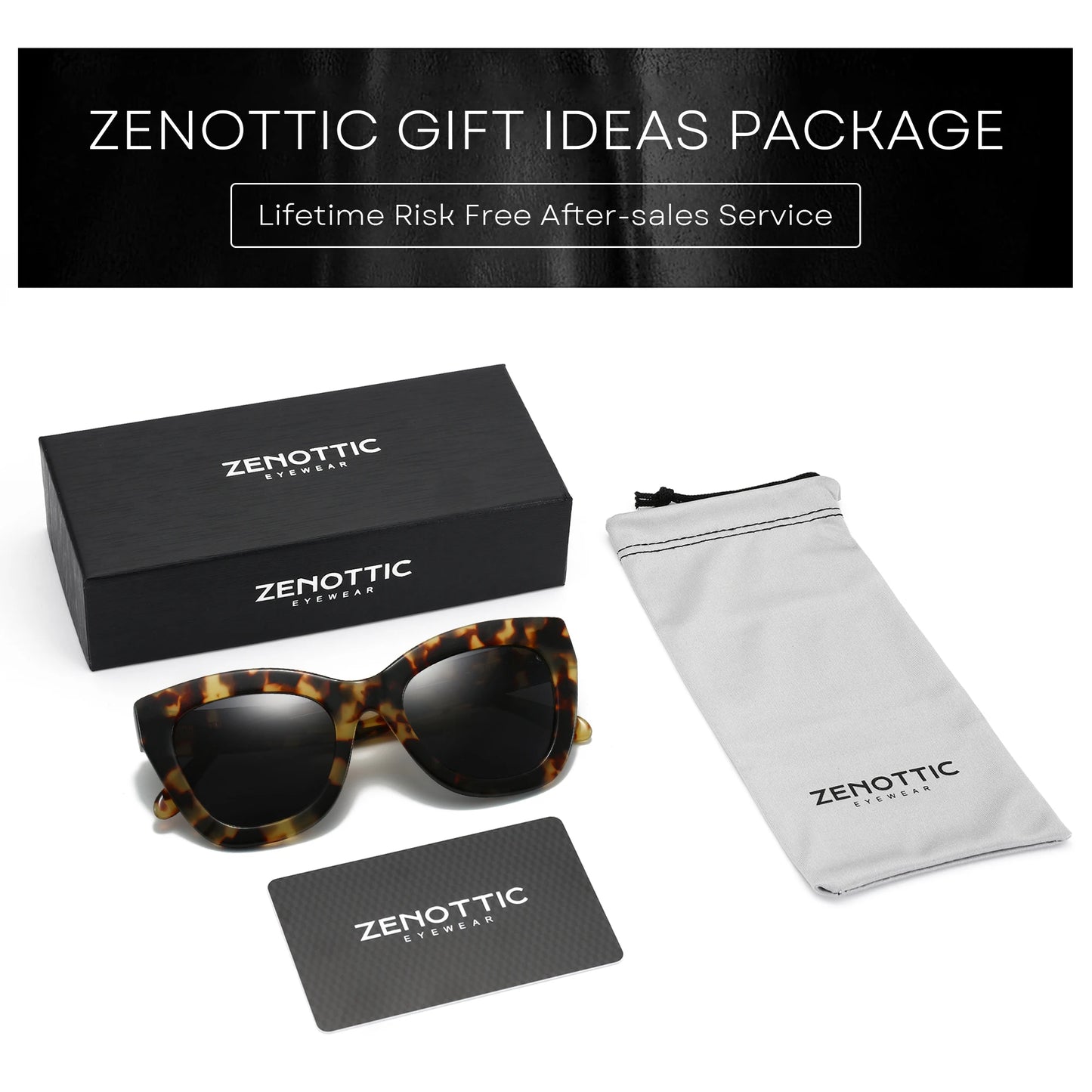 ZENOTTIC Handmade Acetate Polarized Sunglasses Fashion Square Shade UV400 Protection Sun Glasses for Women